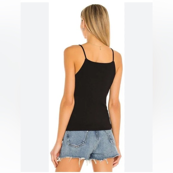 REVOLVE KRISA Ruched Cami Spaghetti Strap Top in Black SZ M $110 MSRP NWT - Picture 3 of 4